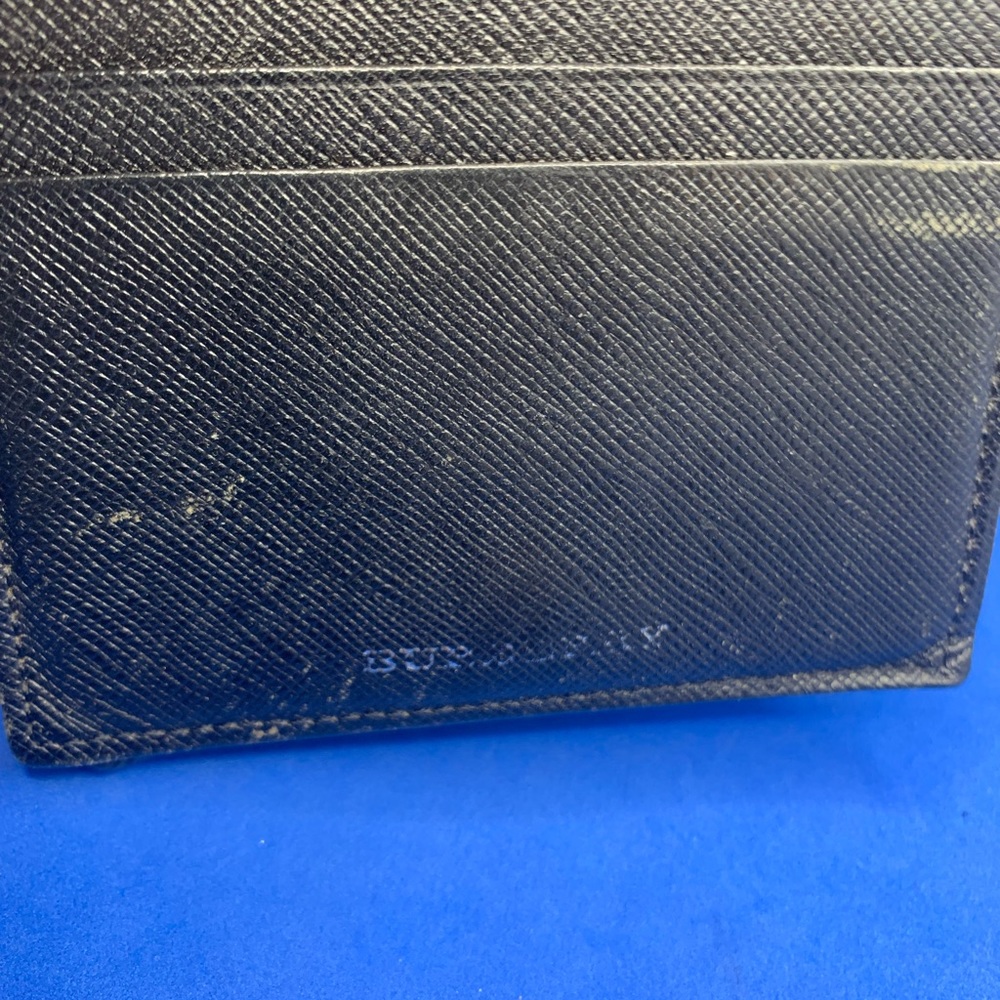 🔥 Vintage Burberry black leather Wallet haymarket checkered interior Rare - Picture 10 of 14
